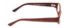 Side View of SOHO 62 Designer Blue Light Blocking Eyeglasses in Chocalte Brown Caramel Layered Ladies Oval Full Rim Acetate 49 mm