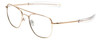 Profile View of Ernest Hemingway H202 Designer Blue Light Blocking Eyeglasses in Gold Unisex Aviator Full Rim Metal 55 mm