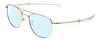 Profile View of Ernest Hemingway H202 Designer Blue Light Blocking Eyeglasses in Gold Unisex Aviator Full Rim Metal 55 mm