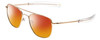 Profile View of Ernest Hemingway H202 Designer Polarized Sunglasses with Custom Cut Red Mirror Lenses in Gold Unisex Aviator Full Rim Metal 55 mm