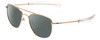 Profile View of Ernest Hemingway H202 Designer Polarized Reading Sunglasses with Custom Cut Powered Smoke Grey Lenses in Gold Unisex Aviator Full Rim Metal 55 mm