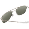 Close Up View of Ernest Hemingway H202 55 mm Metal Aviator Polarized Sunglasses Silver&Green/Blue