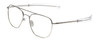 Profile View of Ernest Hemingway H202 Designer Reading Eye Glasses in Silver Unisex Aviator Full Rim Metal 55 mm