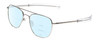 Profile View of Ernest Hemingway H202 Designer Progressive Lens Blue Light Blocking Eyeglasses in Silver Unisex Aviator Full Rim Metal 55 mm