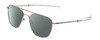 Profile View of Ernest Hemingway H202 Designer Polarized Sunglasses with Custom Cut Smoke Grey Lenses in Silver Unisex Aviator Full Rim Metal 55 mm