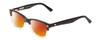 Profile View of Ernest Hemingway H4606 Designer Polarized Sunglasses with Custom Cut Red Mirror Lenses in Shiny Black Clear 2 Tone Unisex Cateye Full Rim Acetate 51 mm