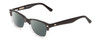 Profile View of Ernest Hemingway H4606 Designer Polarized Reading Sunglasses with Custom Cut Powered Smoke Grey Lenses in Shiny Black Clear 2 Tone Unisex Cateye Full Rim Acetate 51 mm