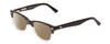 Profile View of Ernest Hemingway H4606 Designer Polarized Reading Sunglasses with Custom Cut Powered Amber Brown Lenses in Shiny Black Clear 2 Tone Unisex Cateye Full Rim Acetate 51 mm