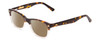 Profile View of Ernest Hemingway H4606 Designer Polarized Sunglasses with Custom Cut Amber Brown Lenses in Tortoise Havana Brown Clear 2 Tone Unisex Cateye Full Rim Acetate 51 mm
