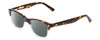Profile View of Ernest Hemingway H4606 Designer Polarized Sunglasses with Custom Cut Smoke Grey Lenses in Tortoise Havana Brown Clear 2 Tone Unisex Cateye Full Rim Acetate 51 mm