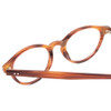 Close Up View of Ernest Hemingway H4612 Designer Reading Eye Glasses with Custom Cut Powered Lenses in Blonde Yellow Brown Unisex Round Full Rim Acetate 47 mm