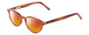 Profile View of Ernest Hemingway H4612 Designer Polarized Sunglasses with Custom Cut Red Mirror Lenses in Blonde Yellow Brown Unisex Round Full Rim Acetate 47 mm