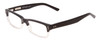 Profile View of Ernest Hemingway H4613 Designer Single Vision Prescription Rx Eyeglasses in Shiny Black Clear 2 Tone Unisex Rectangle Full Rim Acetate 50 mm