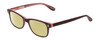 Profile View of Ernest Hemingway H4617 Designer Polarized Reading Sunglasses with Custom Cut Powered Sun Flower Yellow Lenses in Matte Black Crystal Pink Layered Silver Studs Ladies Cateye Full Rim Acetate 48 mm
