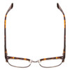 Top View of Ernest Hemingway H4650 Designer Bi-Focal Prescription Rx Eyeglasses in Tortoise Yellow Brown Gold Gun Metal Ladies Cateye Semi-Rimless Metal 49 mm