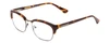 Profile View of Ernest Hemingway H4650 Designer Progressive Lens Blue Light Blocking Eyeglasses in Tortoise Yellow Brown Gold Gun Metal Ladies Cateye Semi-Rimless Metal 49 mm