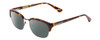 Profile View of Ernest Hemingway H4650 Designer Polarized Sunglasses with Custom Cut Smoke Grey Lenses in Tortoise Yellow Brown Gold Gun Metal Ladies Cateye Semi-Rimless Metal 49 mm