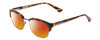 Profile View of Ernest Hemingway H4650 Designer Polarized Sunglasses with Custom Cut Red Mirror Lenses in Tortoise Yellow Brown Gold Gun Metal Ladies Cateye Semi-Rimless Metal 49 mm