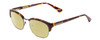 Profile View of Ernest Hemingway H4650 Designer Polarized Reading Sunglasses with Custom Cut Powered Sun Flower Yellow Lenses in Tortoise Yellow Brown Gold Gun Metal Ladies Cateye Semi-Rimless Metal 49 mm