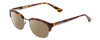 Profile View of Ernest Hemingway H4650 Designer Polarized Reading Sunglasses with Custom Cut Powered Amber Brown Lenses in Tortoise Yellow Brown Gold Gun Metal Ladies Cateye Semi-Rimless Metal 49 mm