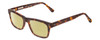 Profile View of Ernest Hemingway H4665 Designer Polarized Reading Sunglasses with Custom Cut Powered Sun Flower Yellow Lenses in Matte Tortoise Havana Brown Yellow Unisex Cateye Full Rim Acetate 53 mm