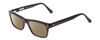 Profile View of Ernest Hemingway H4665 Designer Polarized Reading Sunglasses with Custom Cut Powered Amber Brown Lenses in Gloss Black Unisex Cateye Full Rim Acetate 53 mm