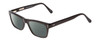 Profile View of Ernest Hemingway H4665 Designer Polarized Reading Sunglasses with Custom Cut Powered Smoke Grey Lenses in Gloss Black Unisex Cateye Full Rim Acetate 53 mm