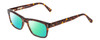 Profile View of Ernest Hemingway H4665 Designer Polarized Reading Sunglasses with Custom Cut Powered Green Mirror Lenses in Shiny Tortoise Havana Brown Yellow Unisex Cateye Full Rim Acetate 53 mm