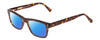 Profile View of Ernest Hemingway H4665 Designer Polarized Reading Sunglasses with Custom Cut Powered Blue Mirror Lenses in Shiny Tortoise Havana Brown Yellow Unisex Cateye Full Rim Acetate 53 mm