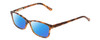 Profile View of Ernest Hemingway H4676 Designer Polarized Sunglasses with Custom Cut Blue Mirror Lenses in Demi-Tortoise Havana Yellow Brown Ladies Cateye Full Rim Acetate 53 mm