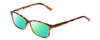 Profile View of Ernest Hemingway H4676 Designer Polarized Reading Sunglasses with Custom Cut Powered Green Mirror Lenses in Demi-Tortoise Havana Yellow Brown Ladies Cateye Full Rim Acetate 53 mm