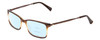 Profile View of Ernest Hemingway H4679 Designer Progressive Lens Blue Light Blocking Eyeglasses in Brown Honey Clear Gradient Mist Unisex Square Full Rim Acetate 53 mm