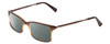Profile View of Ernest Hemingway H4679 Designer Polarized Reading Sunglasses with Custom Cut Powered Smoke Grey Lenses in Brown Honey Clear Gradient Mist Unisex Square Full Rim Acetate 53 mm