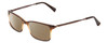 Profile View of Ernest Hemingway H4679 Designer Polarized Reading Sunglasses with Custom Cut Powered Amber Brown Lenses in Brown Honey Clear Gradient Mist Unisex Square Full Rim Acetate 53 mm