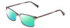 Profile View of Ernest Hemingway H4679 Designer Polarized Reading Sunglasses with Custom Cut Powered Green Mirror Lenses in Grey Clear Gradient Mist Unisex Square Full Rim Acetate 53 mm