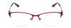 Front View of Ernest Hemingway H4680 Designer Single Vision Prescription Rx Eyeglasses in Metallic Burgundy Red Clear Ladies Cateye Semi-Rimless Metal 52 mm