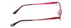 Side View of Ernest Hemingway H4680 Designer Progressive Lens Prescription Rx Eyeglasses in Metallic Burgundy Red Clear Ladies Cateye Semi-Rimless Metal 52 mm