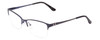 Profile View of Ernest Hemingway 4680 Ladies Cateye Semi-Rimless Eyeglasses Navy Blue Clear 52mm
