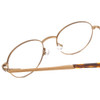 Close Up View of Ernest Hemingway 4695 Unisex Round Stainless Steel Eyeglasses Gold/Tortoise 48mm