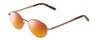 Profile View of Ernest Hemingway H4695 Designer Polarized Sunglasses with Custom Cut Red Mirror Lenses in Antique Gold/Tortoise Havana Clear Tips Unisex Round Full Rim Stainless Steel 48 mm