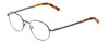Profile View of Ernest Hemingway H4695 Designer Blue Light Blocking Eyeglasses in Pewter Silver/Tortoise Havana Clear Tips Unisex Round Full Rim Stainless Steel 48 mm