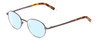 Profile View of Ernest Hemingway H4695 Designer Blue Light Blocking Eyeglasses in Pewter Silver/Tortoise Havana Clear Tips Unisex Round Full Rim Stainless Steel 48 mm
