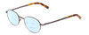 Profile View of Ernest Hemingway H4695 Designer Progressive Lens Blue Light Blocking Eyeglasses in Pewter Silver/Tortoise Havana Clear Tips Unisex Round Full Rim Stainless Steel 48 mm
