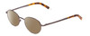 Profile View of Ernest Hemingway H4695 Designer Polarized Reading Sunglasses with Custom Cut Powered Amber Brown Lenses in Pewter Silver/Tortoise Havana Clear Tips Unisex Round Full Rim Stainless Steel 48 mm