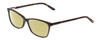 Profile View of Ernest Hemingway H4696 Designer Polarized Reading Sunglasses with Custom Cut Powered Sun Flower Yellow Lenses in Shiny Black/Tortoise Havana Brown Yellow Ladies Cateye Full Rim Acetate 54 mm