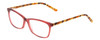 Profile View of Ernest Hemingway H4696 Designer Single Vision Prescription Rx Eyeglasses in Ruby Red Crystal/Orange Yellow Brown Tiger Print Ladies Cateye Full Rim Acetate 54 mm