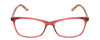 Front View of Ernest Hemingway H4696 Designer Single Vision Prescription Rx Eyeglasses in Ruby Red Crystal/Orange Yellow Brown Tiger Print Ladies Cateye Full Rim Acetate 54 mm