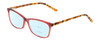 Profile View of Ernest Hemingway H4696 Designer Progressive Lens Blue Light Blocking Eyeglasses in Ruby Red Crystal/Orange Yellow Brown Tiger Print Ladies Cateye Full Rim Acetate 54 mm