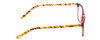Side View of Ernest Hemingway H4696 Designer Progressive Lens Blue Light Blocking Eyeglasses in Ruby Red Crystal/Orange Yellow Brown Tiger Print Ladies Cateye Full Rim Acetate 54 mm