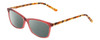 Profile View of Ernest Hemingway H4696 Designer Polarized Reading Sunglasses with Custom Cut Powered Smoke Grey Lenses in Ruby Red Crystal/Orange Yellow Brown Tiger Print Ladies Cateye Full Rim Acetate 54 mm